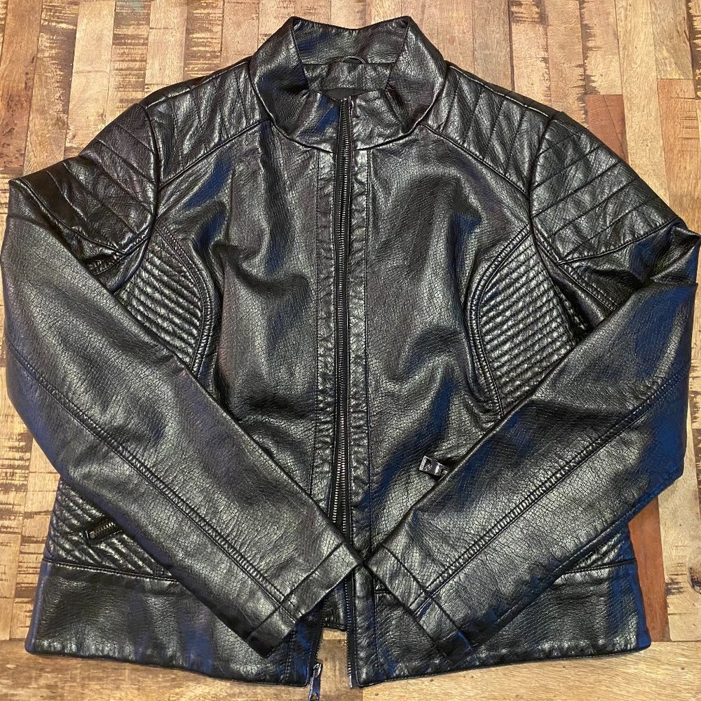 Guess Ladies Faux Leather Biker Jacket XL - Sassy!